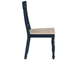 Darcy Solid Wood Side Chair, Midnight Blue and Natural Finish by Steve Silver at Eve Furniture