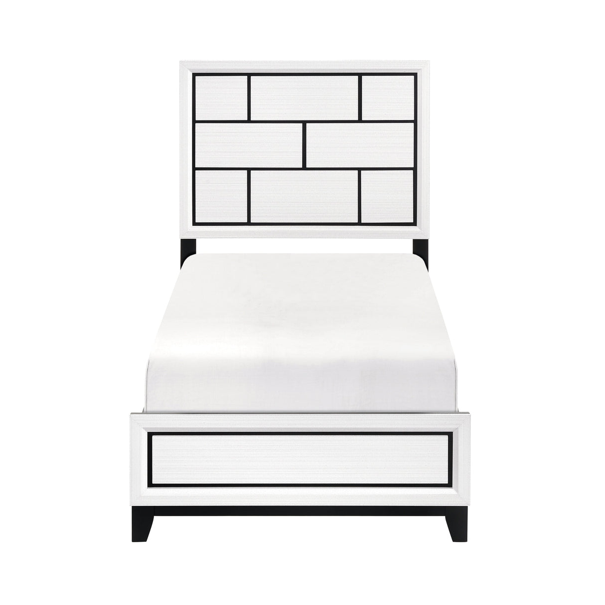 Davi White Twin Panel Bed by Homelegance at Eve Furniture