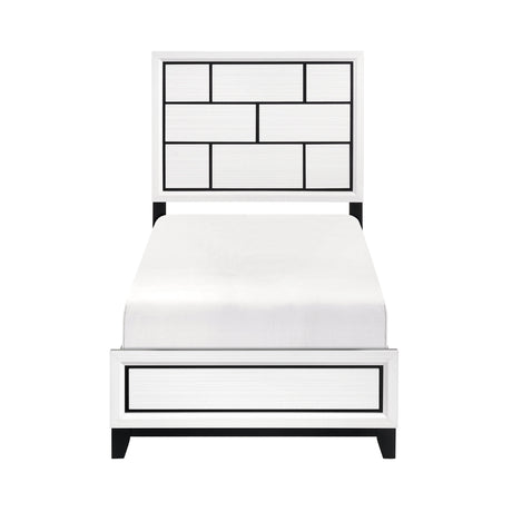 Davi White Twin Panel Bed by Homelegance at Eve Furniture