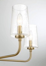 Dazzle Five Lights Chandelier With Clear Seeded Glass -Satin Brass by Ashcroft Imports at Eve Furniture