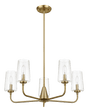 Dazzle Five Lights Chandelier With Clear Seeded Glass -Satin Brass by Ashcroft Imports at Eve Furniture