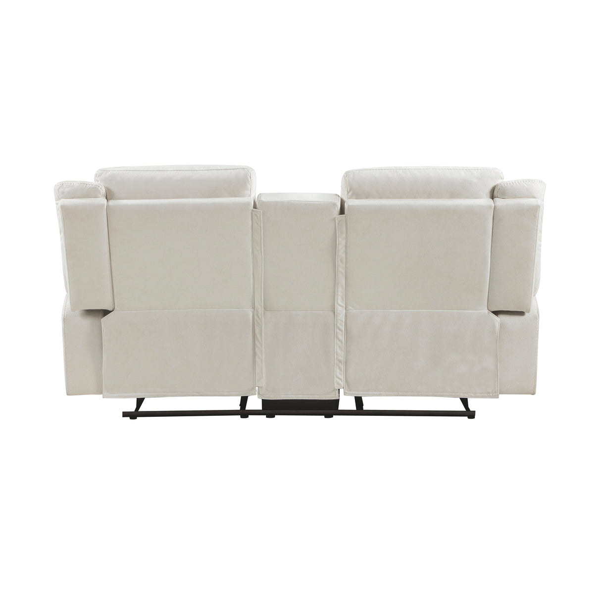 Dean Beige Double Reclining Loveseat with Center Console by Homelegance at Eve Furniture