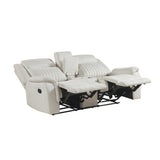 Dean Beige Double Reclining Loveseat with Center Console by Homelegance at Eve Furniture