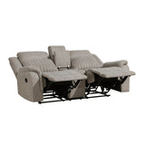Dean Dove Double Reclining Loveseat with Center Console by Homelegance at Eve Furniture