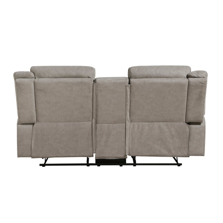 Dean Dove Double Reclining Loveseat with Center Console by Homelegance at Eve Furniture