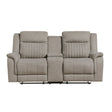 Dean Dove Double Reclining Loveseat with Center Console by Homelegance at Eve Furniture