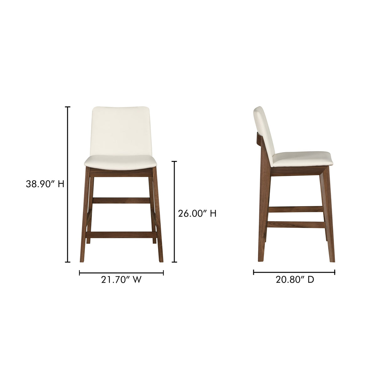 Deco White Counter Stool by Moe's Home at Eve Furniture