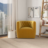 Delaney Gold Velvet Swivel Chair by Ashcroft Imports at Eve Furniture