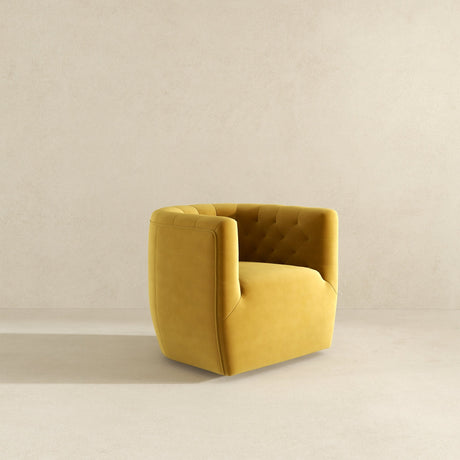 Delaney Gold Velvet Swivel Chair by Ashcroft Imports at Eve Furniture