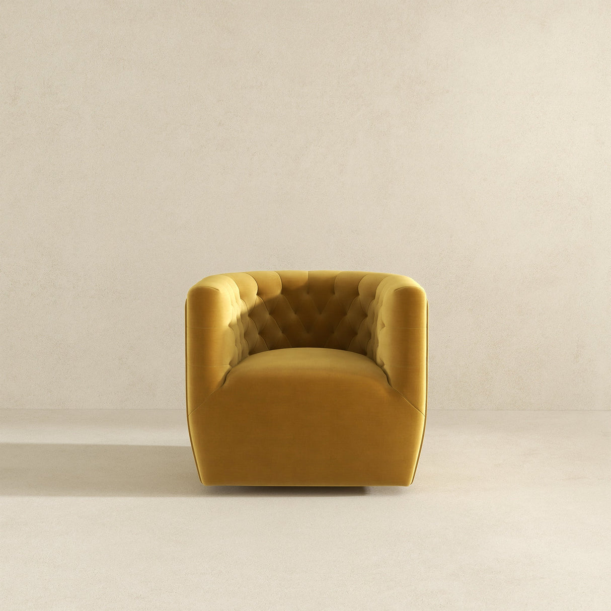 Delaney Gold Velvet Swivel Chair by Ashcroft Imports at Eve Furniture