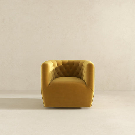 Delaney Gold Velvet Swivel Chair by Ashcroft Imports at Eve Furniture