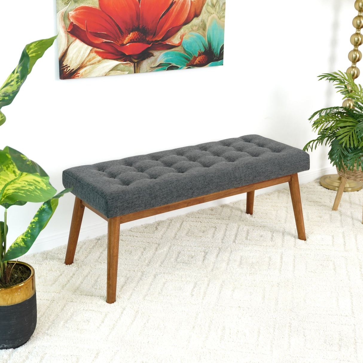 Delilah Modern Bench (Fabric) by Ashcroft Imports at Eve Furniture