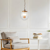 Delphi Pendant Lamp - Coarse Gold and Clear Glass by Ashcroft Imports at Eve Furniture