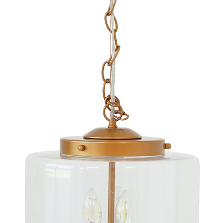 Delphi Pendant Lamp - Coarse Gold and Clear Glass by Ashcroft Imports at Eve Furniture