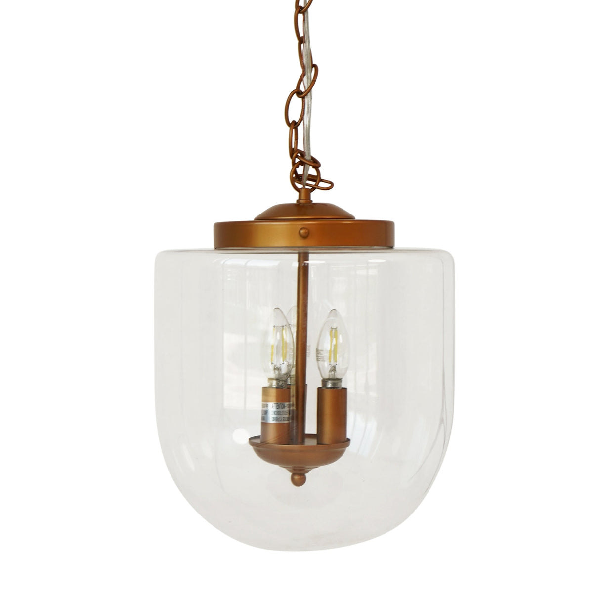 Delphi Pendant Lamp - Coarse Gold and Clear Glass by Ashcroft Imports at Eve Furniture
