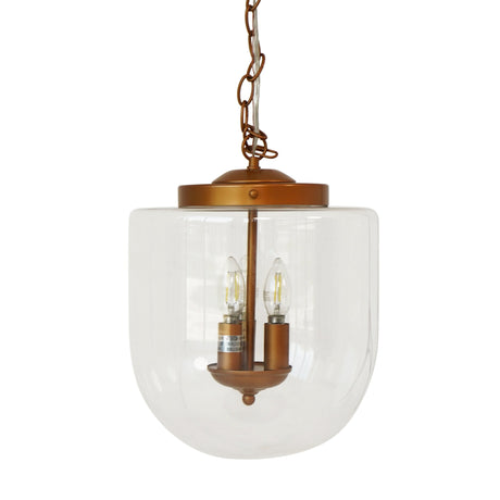 Delphi Pendant Lamp - Coarse Gold and Clear Glass by Ashcroft Imports at Eve Furniture