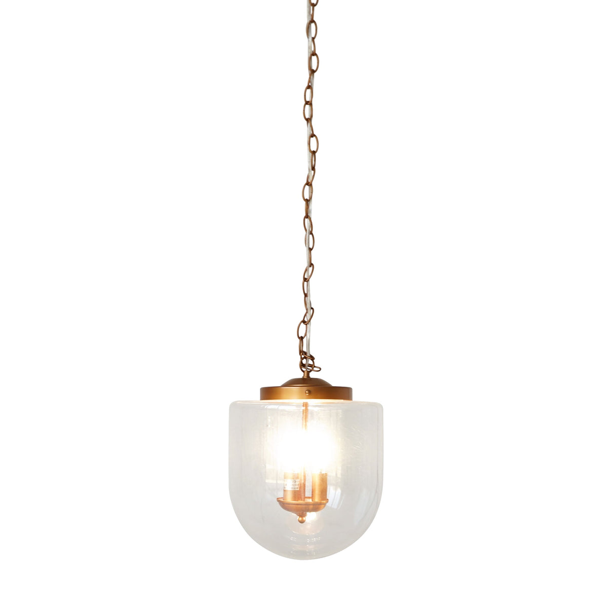 Delphi Pendant Lamp - Coarse Gold and Clear Glass by Ashcroft Imports at Eve Furniture
