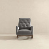 Demetrius Light Grey Fabric Solid Wood Rocking Chair by Ashcroft Imports at Eve Furniture