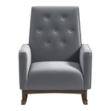 Demetrius Light Grey Fabric Solid Wood Rocking Chair by Ashcroft Imports at Eve Furniture