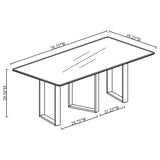 Desden Gray Rectangular Sintered Stone Dining Table by Coaster at Eve Furniture