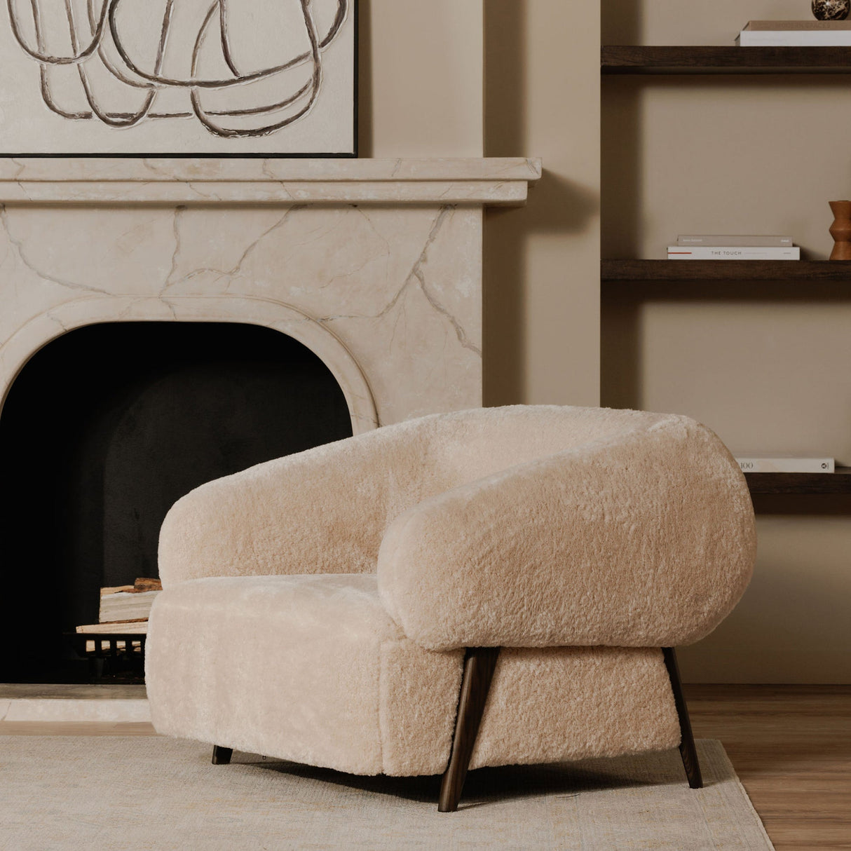 Devlin Cream Lounge Chair by Moe's Home at Eve Furniture