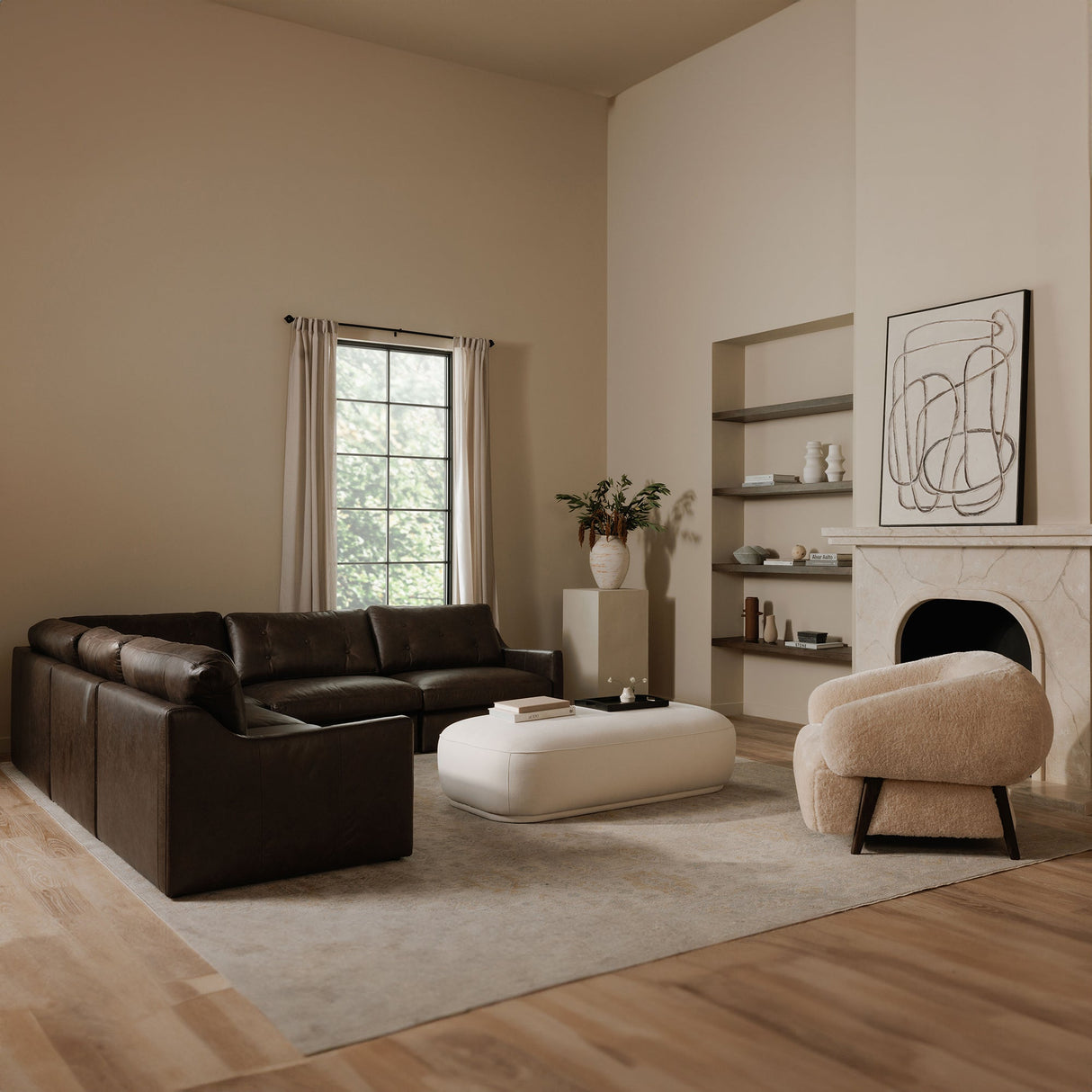 Devlin Cream Lounge Chair by Moe's Home at Eve Furniture