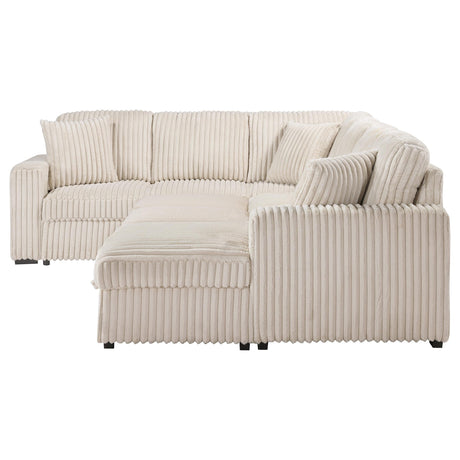 Devonshire Camel Sleeper Sectional Sofa Storage Chaise by Coaster at Eve Furniture