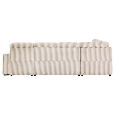 Devonshire Camel Sleeper Sectional Sofa Storage Chaise by Coaster at Eve Furniture
