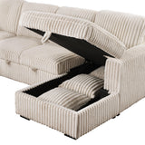 Devonshire Camel Sleeper Sectional Sofa Storage Chaise by Coaster at Eve Furniture