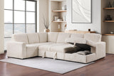 Devonshire Camel Sleeper Sectional Sofa Storage Chaise by Coaster at Eve Furniture