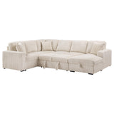 Devonshire Camel Sleeper Sectional Sofa Storage Chaise by Coaster at Eve Furniture