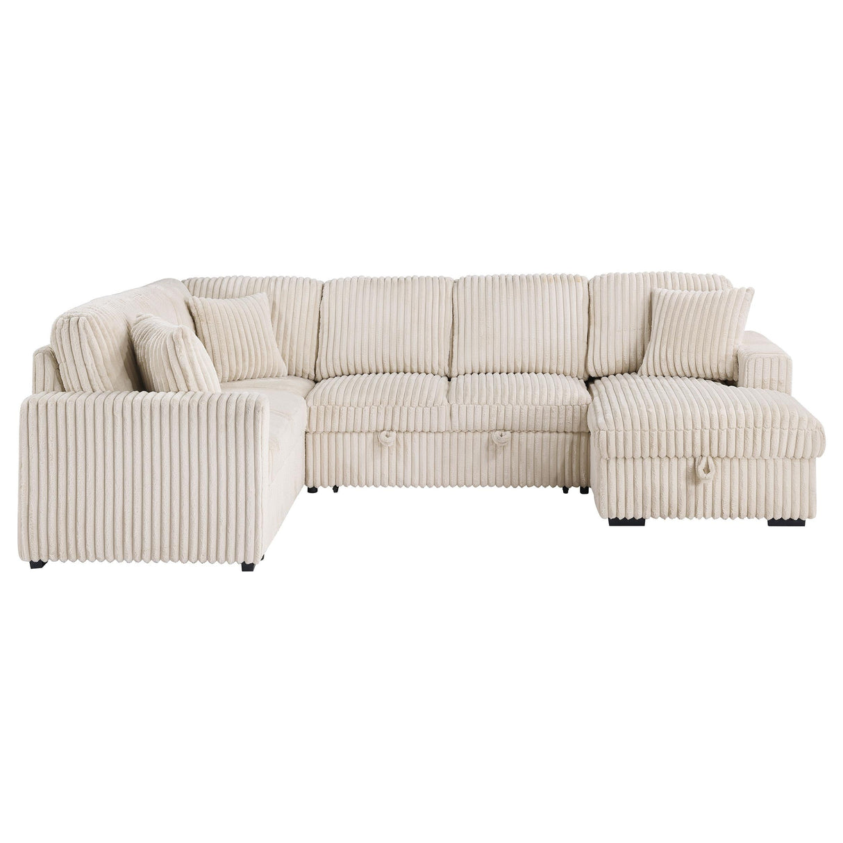 Devonshire Camel Sleeper Sectional Sofa Storage Chaise by Coaster at Eve Furniture