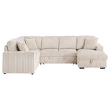 Devonshire Camel Sleeper Sectional Sofa Storage Chaise by Coaster at Eve Furniture