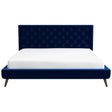 Dillon Blue Velvet Platform Bed (King Size) by Ashcroft Imports at Eve Furniture