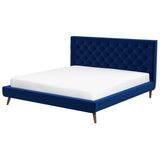 Dillon Blue Velvet Platform Bed (King Size) by Ashcroft Imports at Eve Furniture