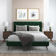Dillon Dark Green Velvet Platform Bed (Queen Size) by Ashcroft Imports at Eve Furniture