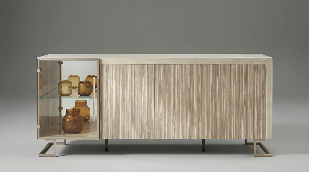 Luce Light Beige 4-Door Buffet