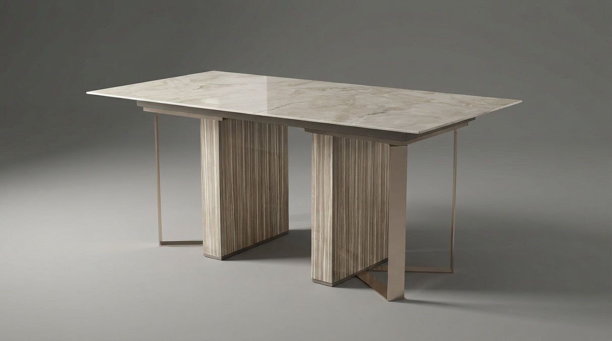 Luce Light Beige Extendable Dining Table