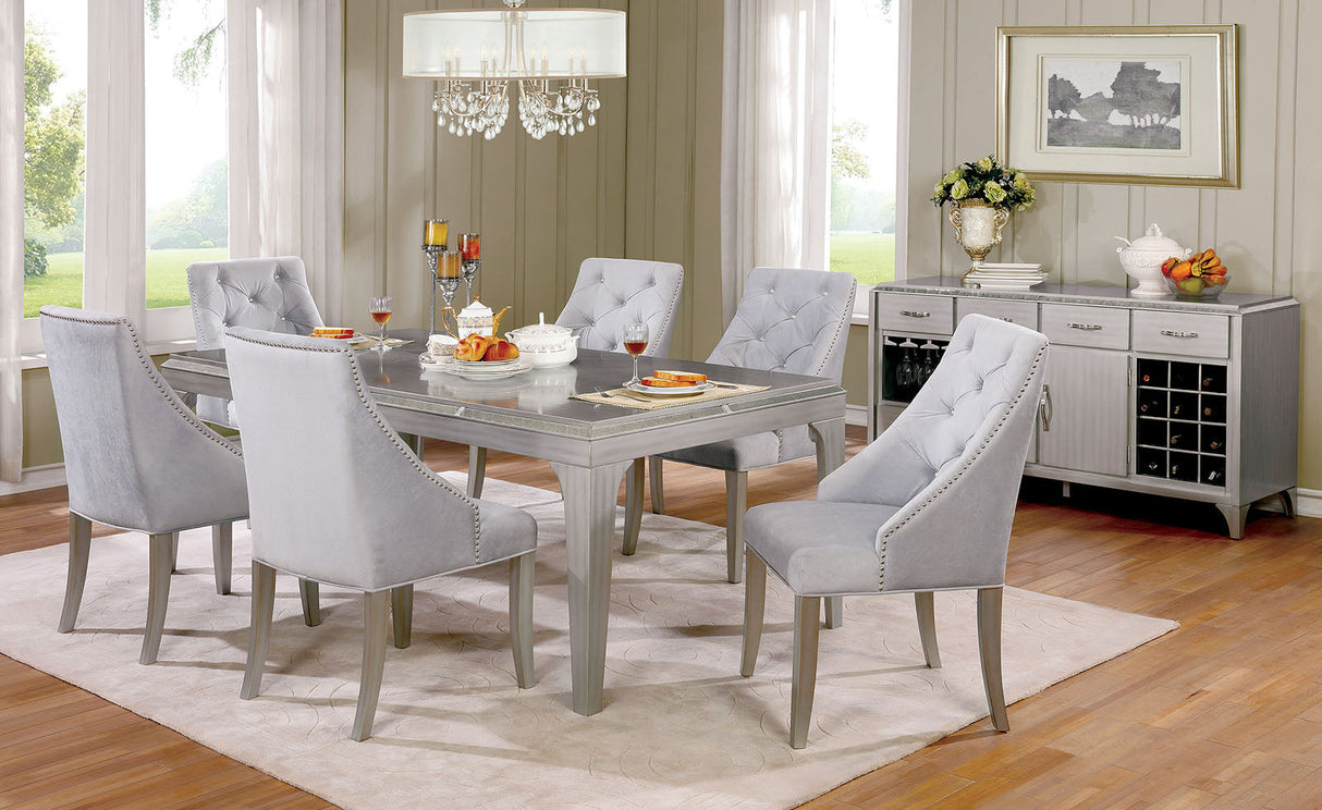 Diocles Silver/Gray Side Chair by Furniture of America at Eve Furniture