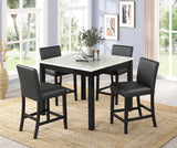 Dior PU Black 5-Piece Counter Height Set by Happy Homes at Eve Furniture