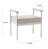 Diva Cream Velvet Bench by TOV Furniture at Eve Furniture