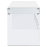 Dobrev Glossy White/Clear 2-Drawer Writing Desk by Coaster at Eve Furniture
