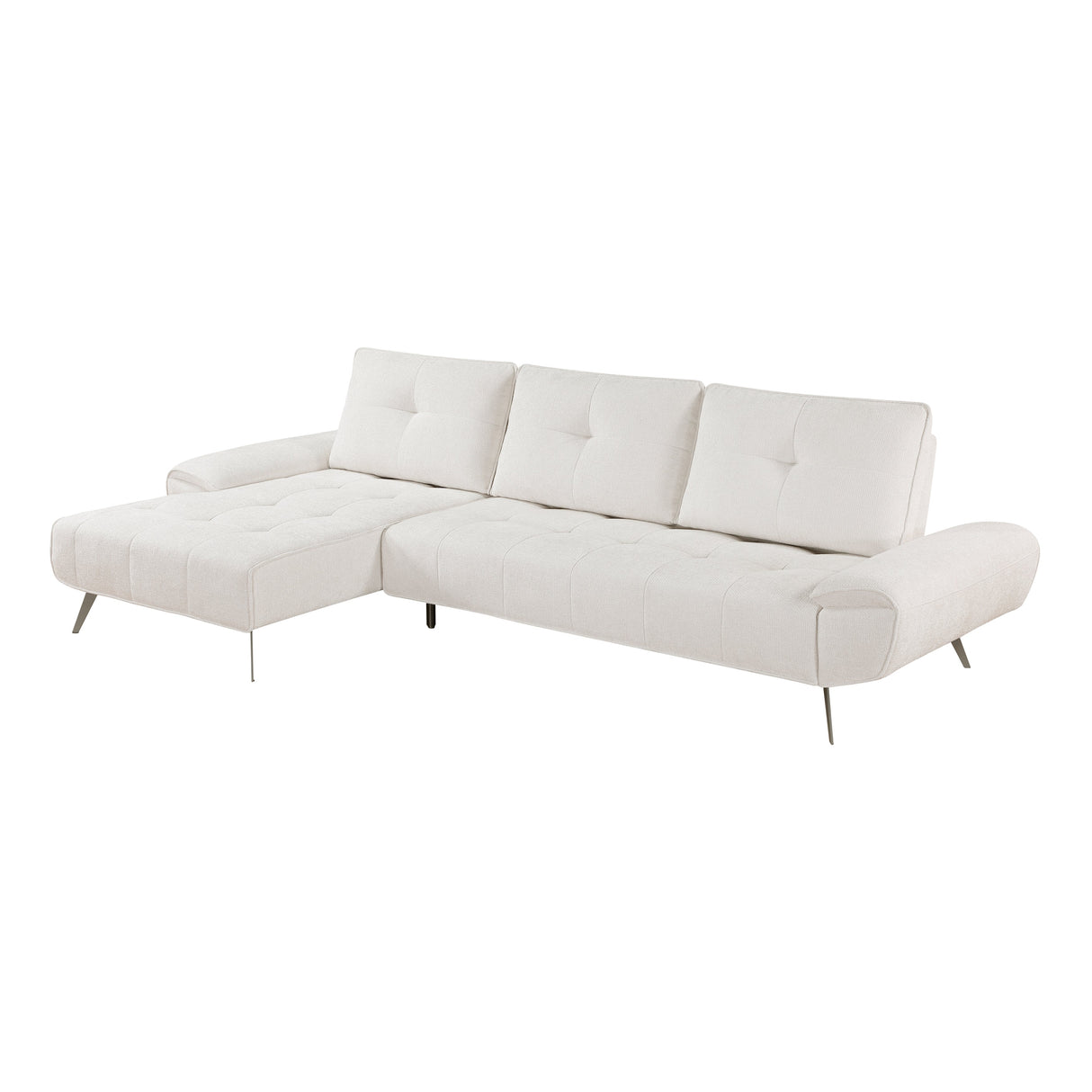 Dominic Beige 2-Piece Sectional with Left Chaise and Dual-position Backs by Homelegance at Eve Furniture