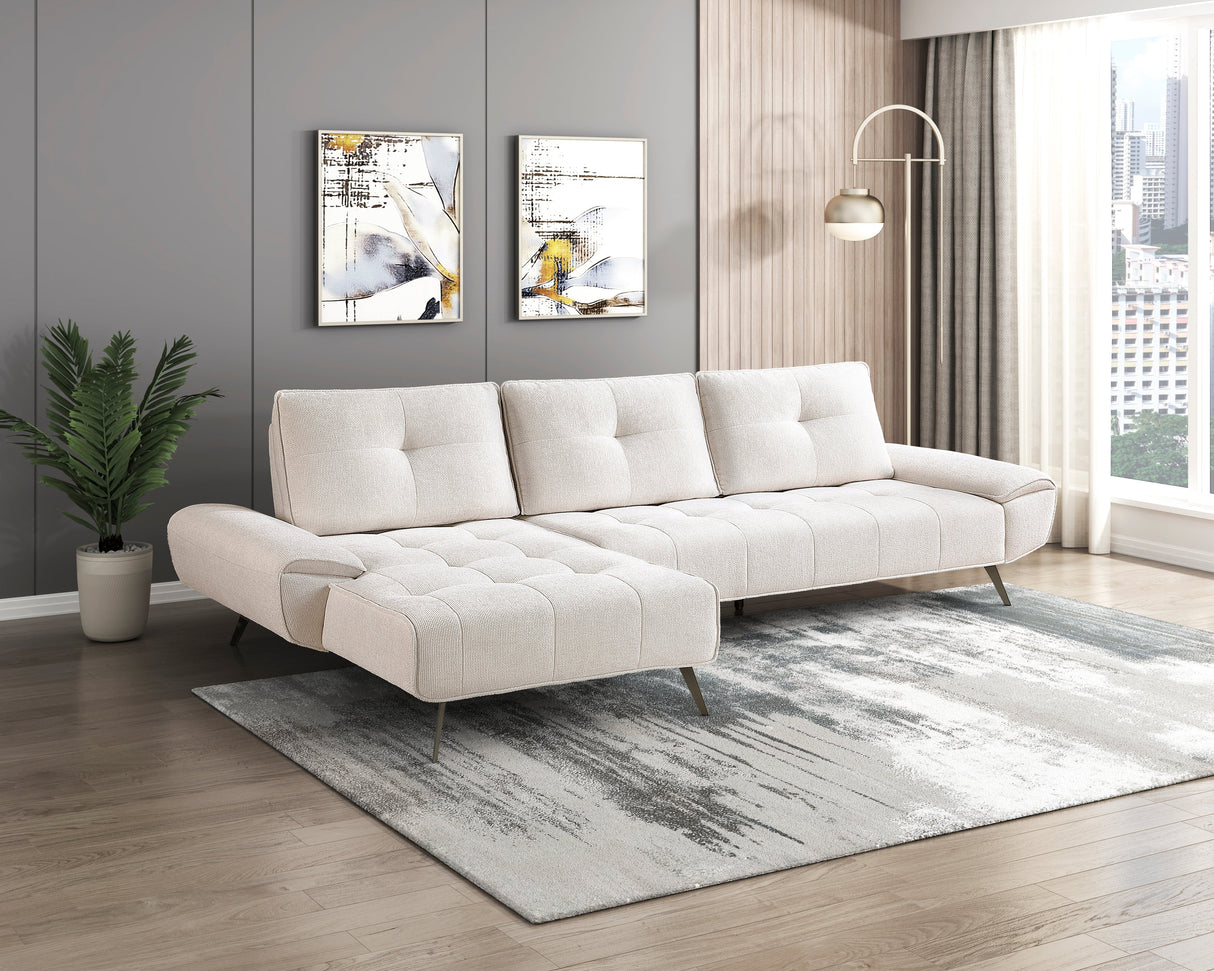 Dominic Beige 2-Piece Sectional with Left Chaise and Dual-position Backs by Homelegance at Eve Furniture