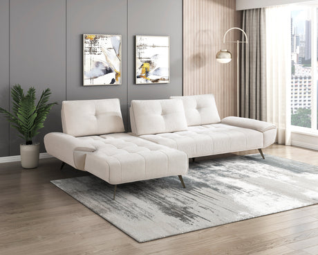 Dominic Beige 2-Piece Sectional with Left Chaise and Dual-position Backs by Homelegance at Eve Furniture