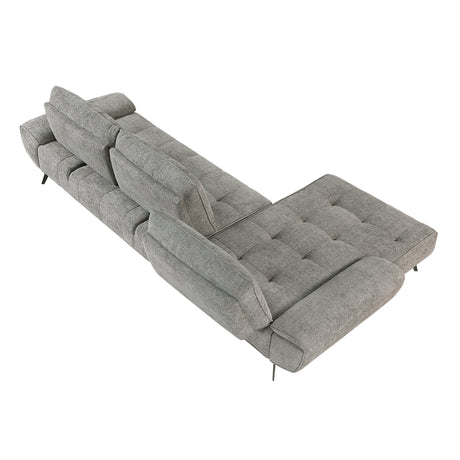 Dominic Dark Gray 2-Piece Sectional with Left Chaise and Dual-position Backs by Homelegance at Eve Furniture