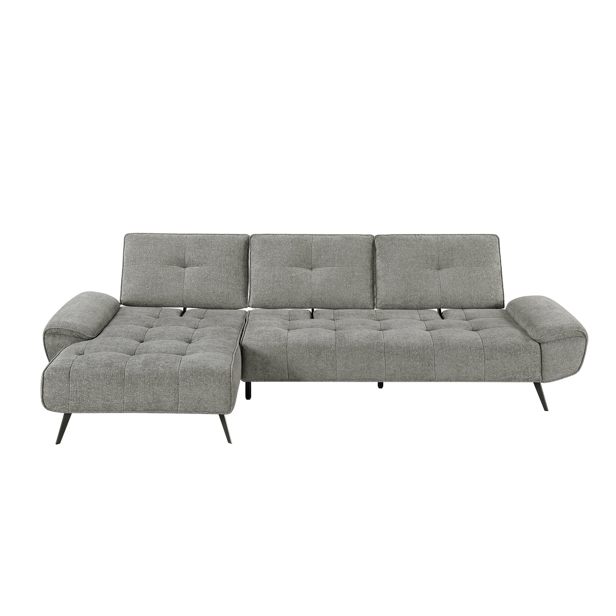 Dominic Dark Gray 2-Piece Sectional with Left Chaise and Dual-position Backs by Homelegance at Eve Furniture
