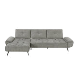 Dominic Dark Gray 2-Piece Sectional with Left Chaise and Dual-position Backs by Homelegance at Eve Furniture