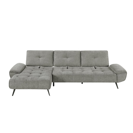 Dominic Dark Gray 2-Piece Sectional with Left Chaise and Dual-position Backs by Homelegance at Eve Furniture