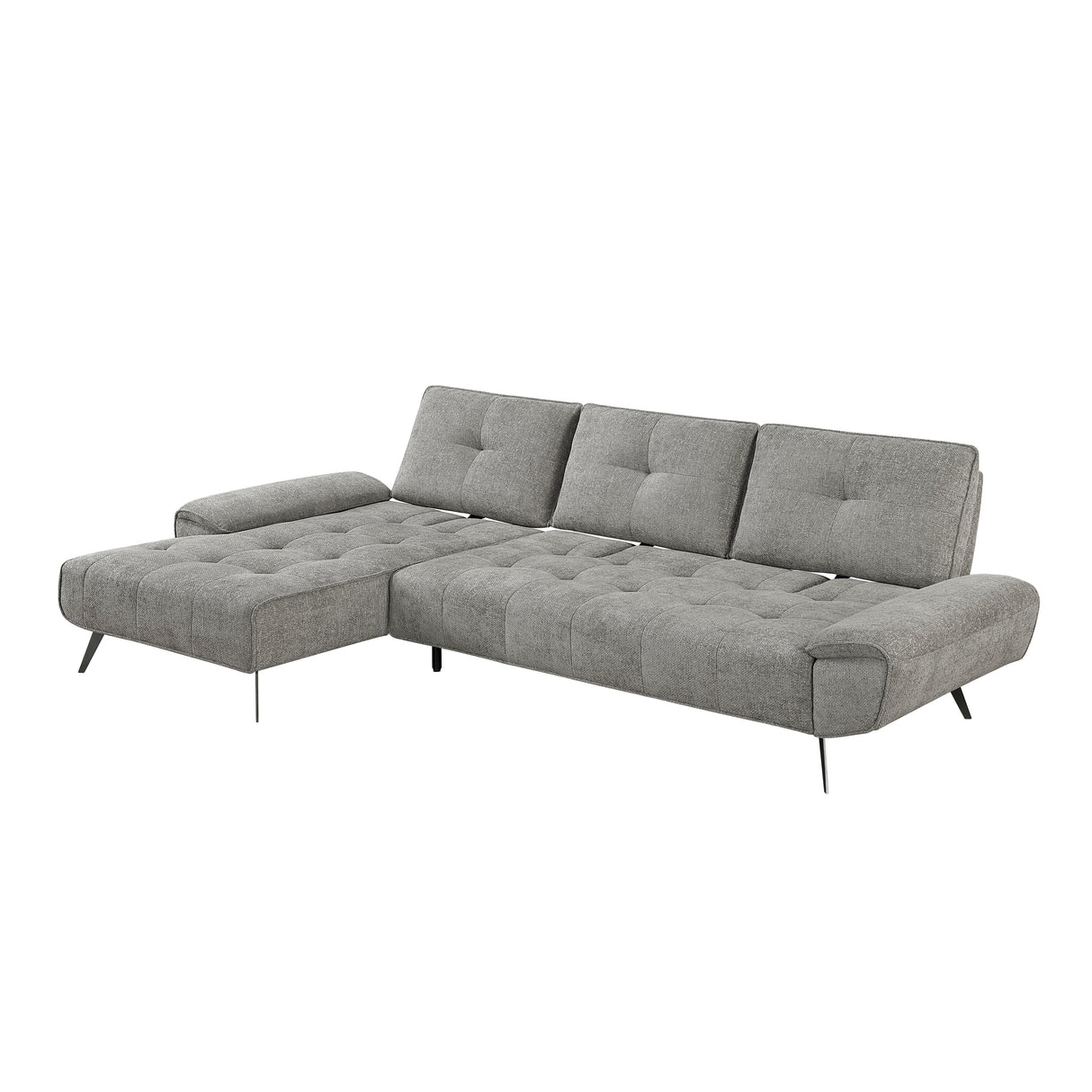 Dominic Dark Gray 2-Piece Sectional with Left Chaise and Dual-position Backs by Homelegance at Eve Furniture
